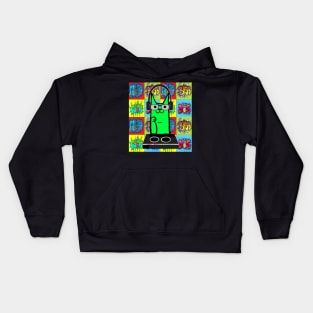 pop art graffiti music cat 333 Kids Hoodie